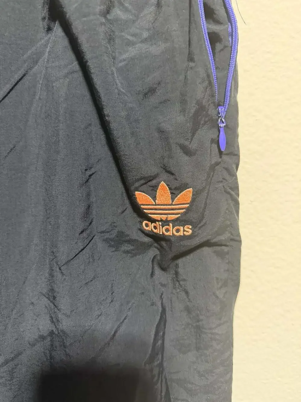 Adidas Originals Sportive Trefoil Track Pants Mens Large Black Zip Pocket EJ0951